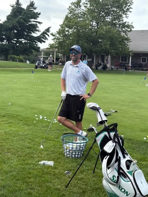 Christian Grace, our pro, on the course at North Hill